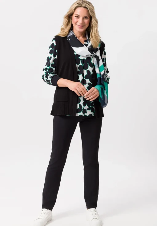 Bluse mit dekorativer Ausschnittblende