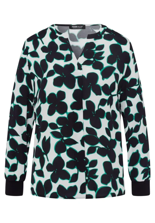 Bluse mit dekorativer Ausschnittblende