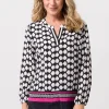 Bluse mit exklusivem Panneauxprint