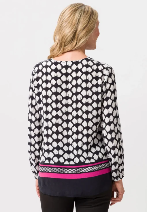 Bluse mit exklusivem Panneauxprint