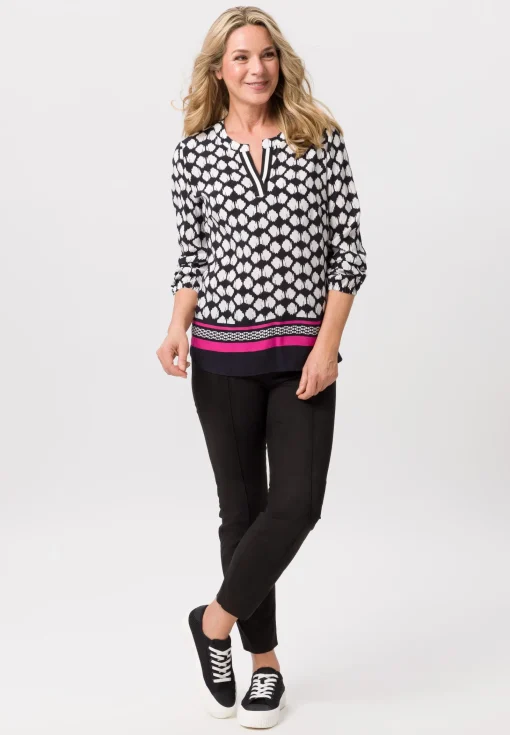 Bluse mit exklusivem Panneauxprint