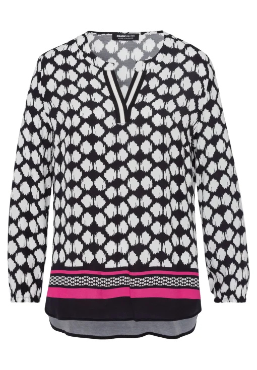 Bluse mit exklusivem Panneauxprint