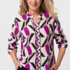 Bluse mit femininem Stehbund