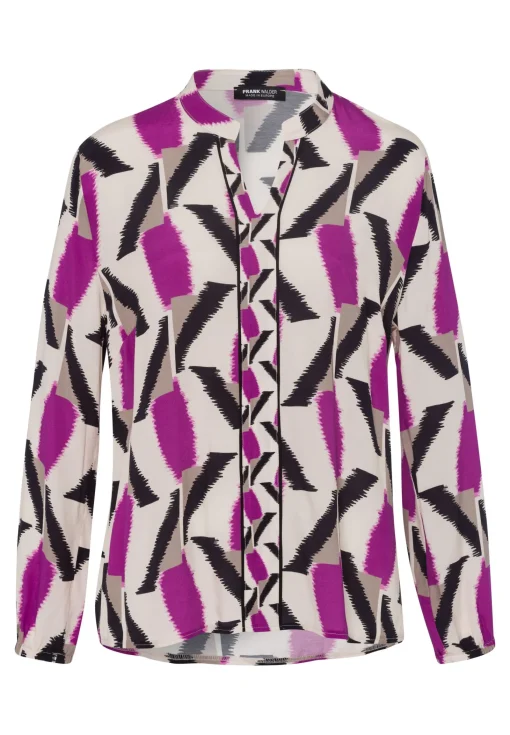 Bluse mit femininem Stehbund