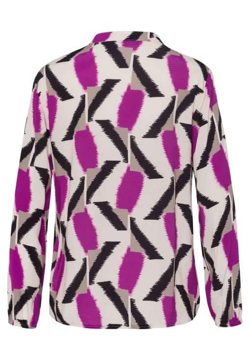 Bluse mit femininem Stehbund