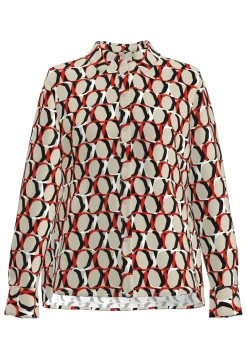 Bluse mit graphischen Kreisdessin