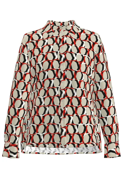 Bluse mit graphischen Kreisdessin