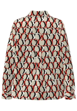 Bluse mit graphischen Kreisdessin