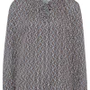 Bluse mit schmalem Rüschenkragen
