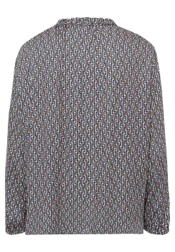 Bluse mit schmalem Rüschenkragen