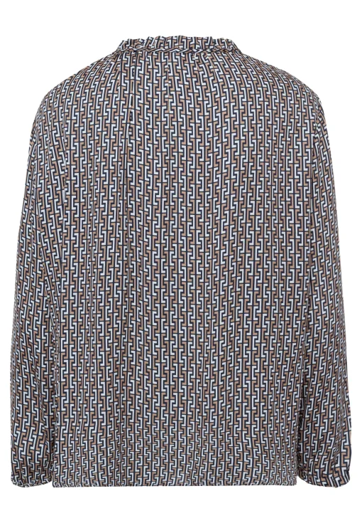 Bluse mit schmalem Rüschenkragen