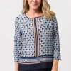 Blusenshirt mit ansprechendem Panneaux-Print