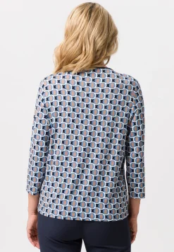 Blusenshirt mit ansprechendem Panneaux-Print