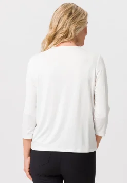 Blusenshirt mit kontrastfarbenen Ziernähten