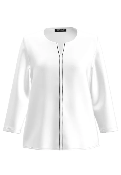 Blusenshirt mit kontrastfarbenen Ziernähten