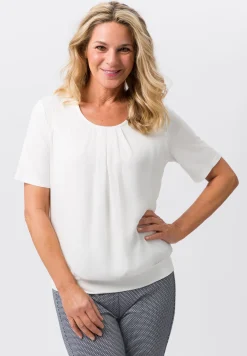 Blusenshirt mit modischer Faltenpartie vorne