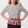 Blusenshirt mit Panneaux Print