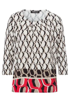 Blusenshirt mit Panneaux Print
