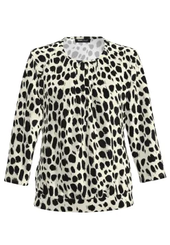 Blusenshirt mit zweifarbigem Animalprint