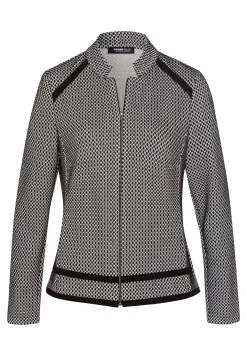 Leichtjacke mit stilvollen Lederimitat-Streifen