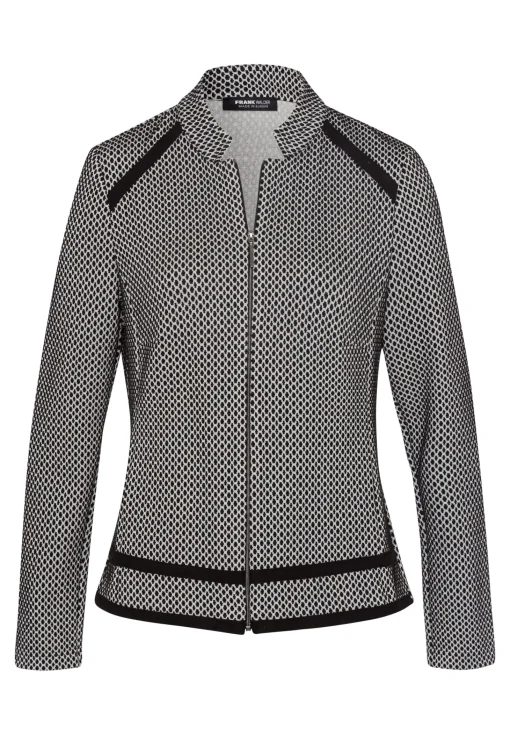 Leichtjacke mit stilvollen Lederimitat-Streifen