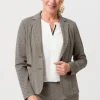 Leichtjacke mit zweifarbigem Fischgratmuster
