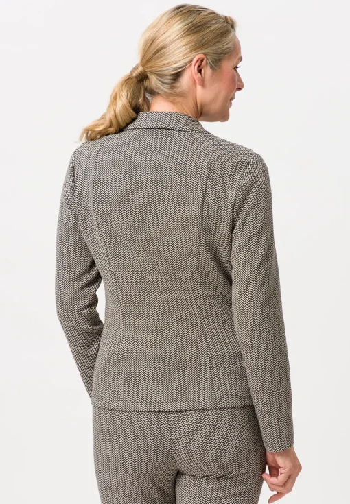 Leichtjacke mit zweifarbigem Fischgratmuster