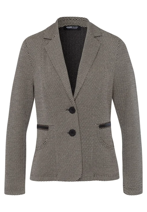 Leichtjacke mit zweifarbigem Fischgratmuster