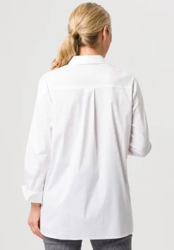 Longbluse mit verdeckter Knopfleiste