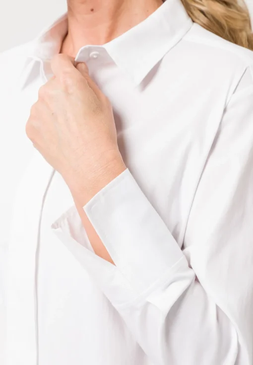 Longbluse mit verdeckter Knopfleiste