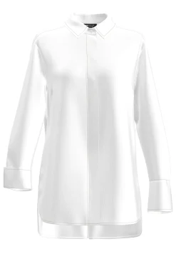 Longbluse mit verdeckter Knopfleiste