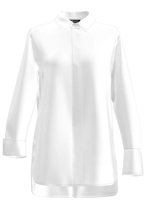 Longbluse mit verdeckter Knopfleiste