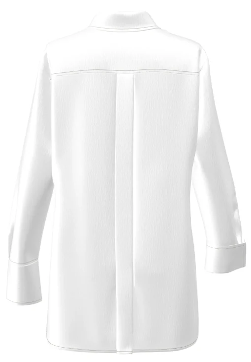 Longbluse mit verdeckter Knopfleiste