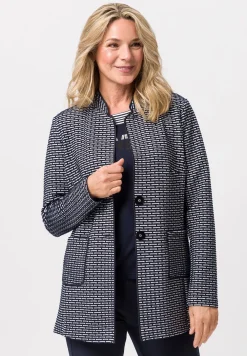 Longjacke mit dekorativ betonten Kanten