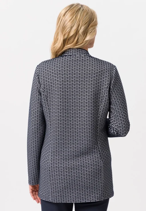 Longjacke mit dekorativ betonten Kanten
