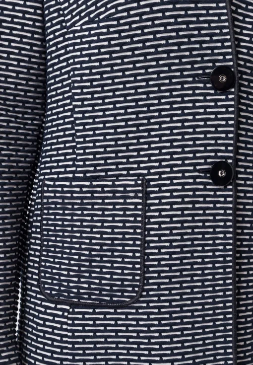 Longjacke mit dekorativ betonten Kanten
