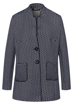 Longjacke mit dekorativ betonten Kanten