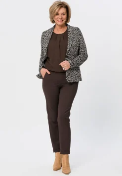Revers Blazer im Animaldessin