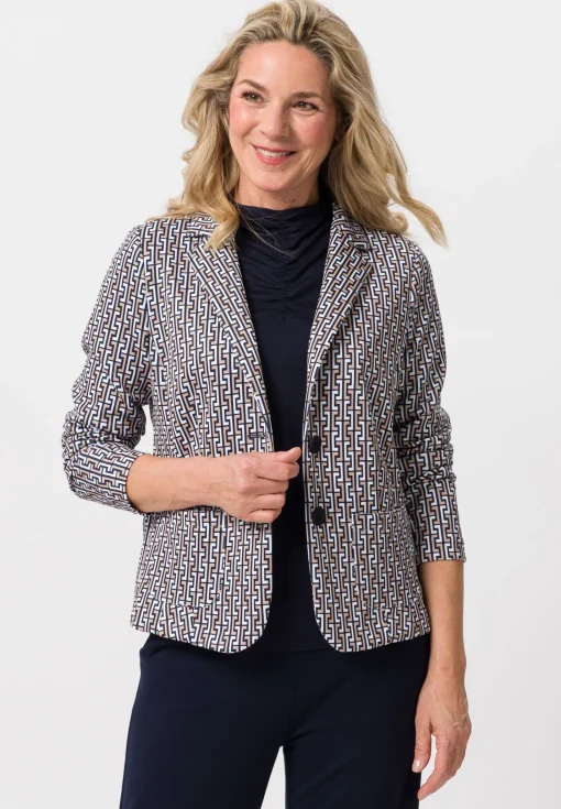 Reversblazer mit auffälligem Print