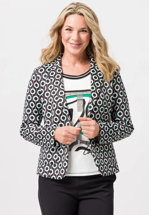 Reversblazer mit Print in Kreisoptik