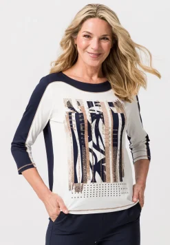 Shirt mit hohem Rundhalsausschnitt