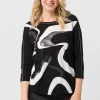 Shirt mit Partprint Lurexziernähte