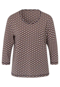 Shirt mit paspelliertem Ausschnitt