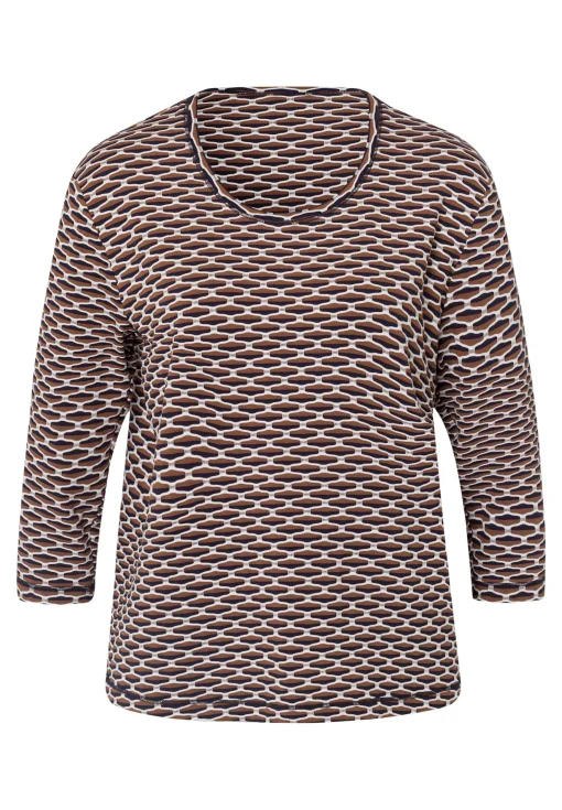 Shirt mit paspelliertem Ausschnitt