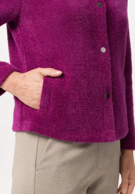 Strickjacke mit schmückendem Ripsband
