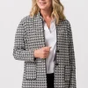 Strick-Longjacke mit modernem Fancy-Strickmuster
