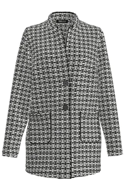 Strick-Longjacke mit modernem Fancy-Strickmuster