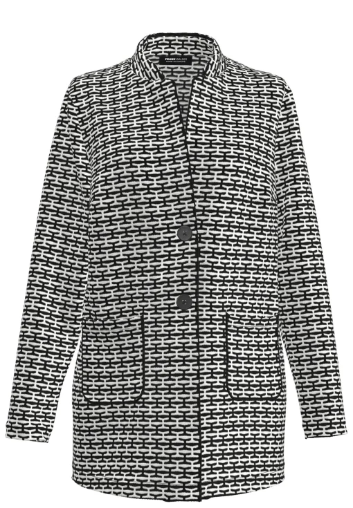 Strick-Longjacke mit modernem Fancy-Strickmuster