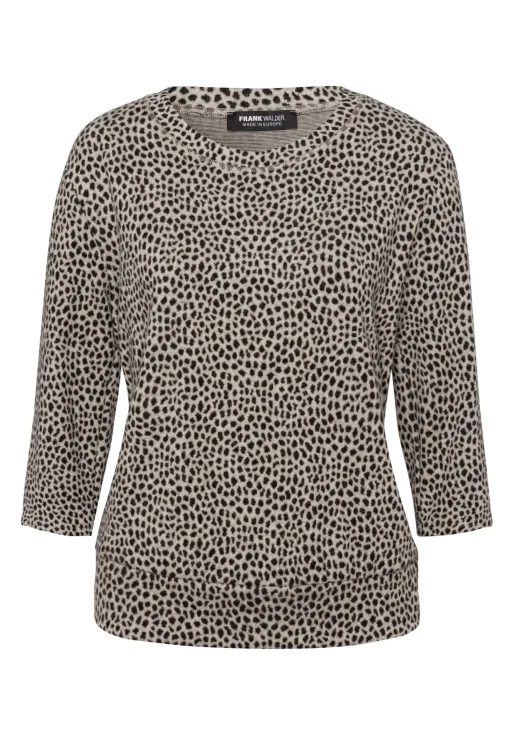 Strickpullover im dezenten Animal-Print