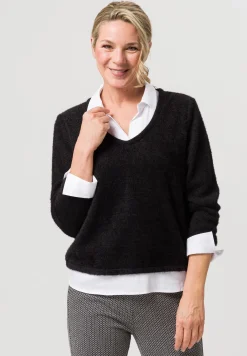 Strickpullover im Two-in-One-Look